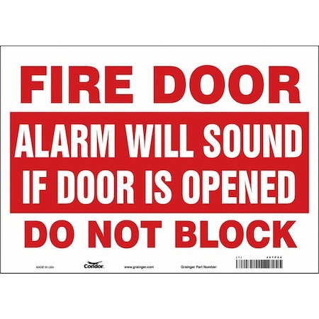 Safety Sign Emergency Exit, Vinyl, 14 in W, 10 in H, White