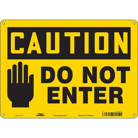 Safety Sign, 10 in Height, 14 in Width, Aluminum, Horizontal Rectangle, English, 472K14