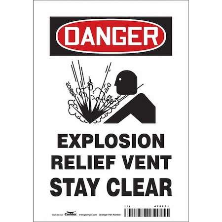 Safety Sign, 10 in Height, 7 in Width, Vinyl, Horizontal Rectangle, English, 470L31