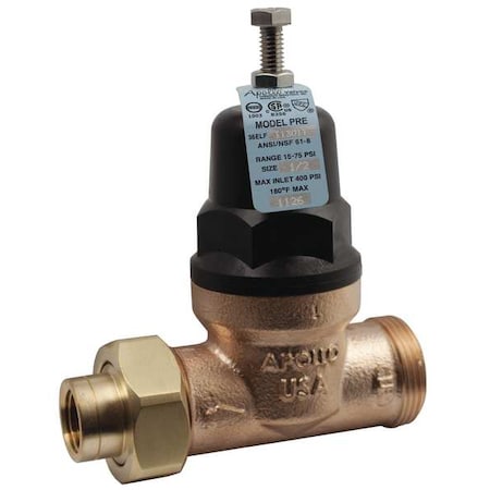 Water Pressure Reducing Valve,1/2 In.