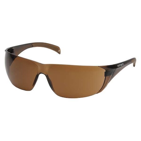 Billings, Safety Glasses, Anti-Scratch, Amber Lens, Brown Frame, Frameless