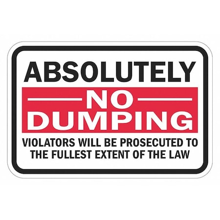 Facility Sign, 12 in H, 18 in W, Aluminum, Horizontal Rectangle, English, T1-1674-DG_18x12