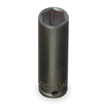 3/8 in Drive Impact Socket Deep Socket, black oxide, Steel,1 in