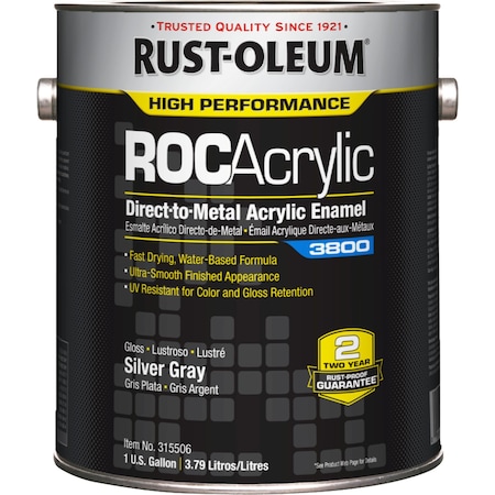 Acrylic Enamel Coating,Silver Gray,1 gal