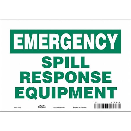 Spill Response Equipment, 10 in W x 7 in H, Vertical Rectangle, Vinyl, 470N06