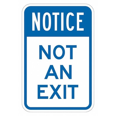 No Exit Sign For Parking Lots, 18 in H, 12 in W, Aluminum, Vertical  English, T1-1920-DG_12x18