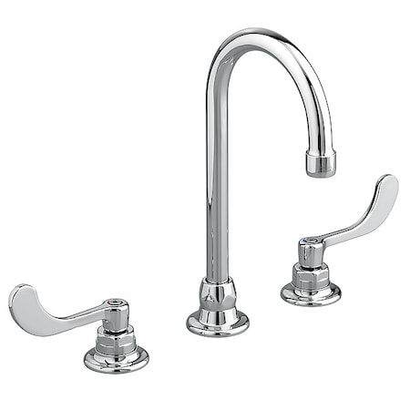 Manual Gooseneck Kitchen/Bathroom Faucet, 8" Mount, Chrome 3 Hole