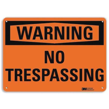 Warning Sign, 10 in H, 14 in W, Aluminum, Horizontal Rectangle, English, U6-1178-NA_14x10
