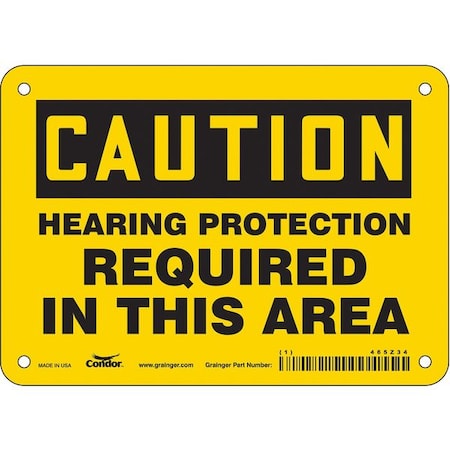 Safety Sign,7" W,5" H,0.055" Thickness, 465Z34
