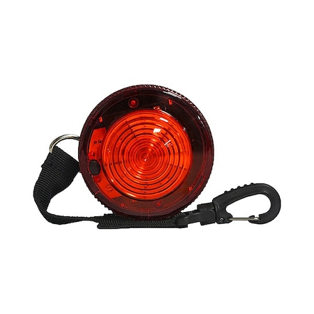 Warning Light, Red, LED, 2 AA Batteries, Rating: IP66