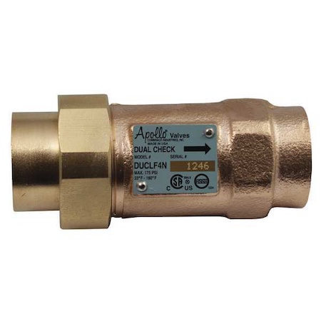 3/4" NPT Lead Free Bronze Dual Check Valve