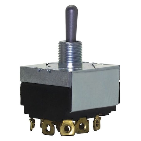 Toggle Switch, 3PDT, 9 Connections, On/On, 3/4 hp, 10A at 250V AC, 15A at 125V AC