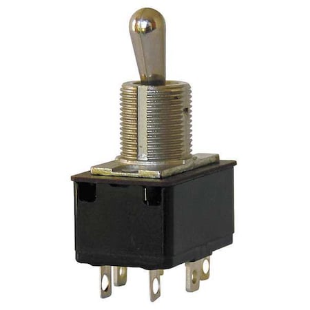 Toggle Switch, DPST, 6 Connections, On/On, 3/4 hp, 10A at 250V AC, 15A at 125V AC
