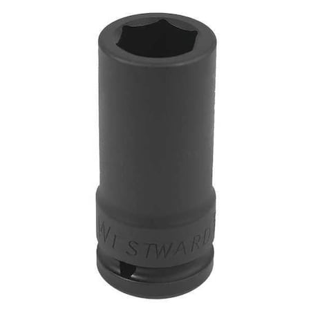 WESTWARD 3/4 in Drive Impact Socket, Deep Socket, Black Oxide, Steel,15/16 in