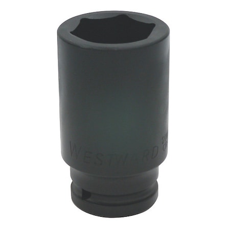 WESTWARD 3/4 in Drive Impact Socket Deep Socket, Black Oxide,1 3/8 in