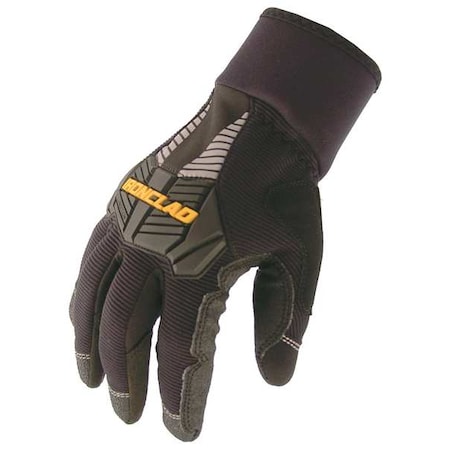 Cold Protection Gloves, Synthetic Leather Palm, Micro Fleece Lining, Black, L ( 9 )