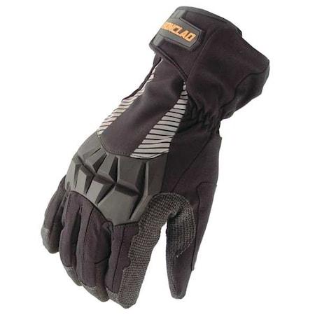 Cold Protection Impact-Resistant Gloves, Synthetic Leather Palm, Insulated Lining, Black, M ( 8 )