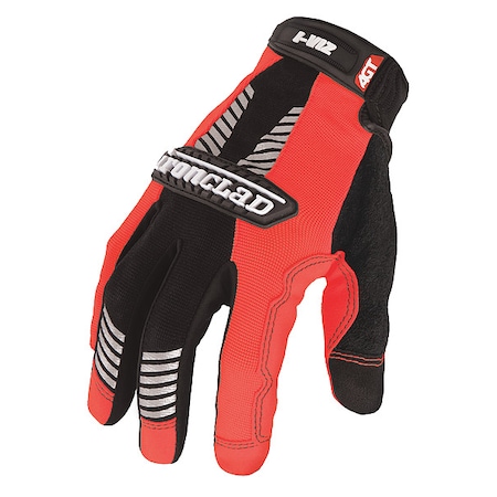 I-Viz(R) Hi-Vis Mechanics Gloves, Synthetic Leather Palm, Nylon, Spandex Back, XL, Orange