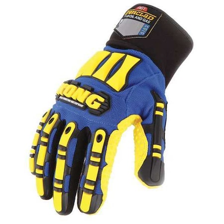 Cold Protection Gloves, Synthetic Leather Palm, Polyester Lining, Blue/Yellow, M ( 8 )