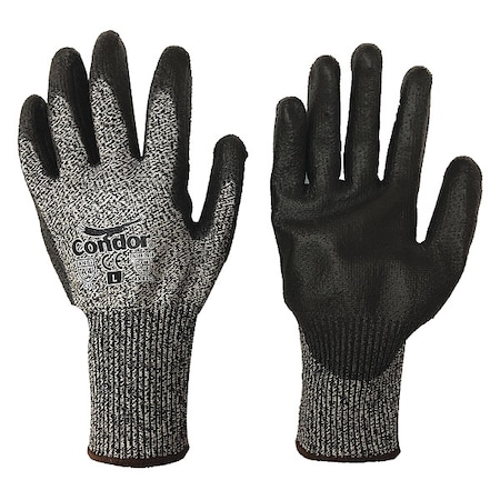 Cut Resistant Coated Gloves, Cut Level A4 ,Dipped ,Polyurethane ,Smooth ,S 1 PR