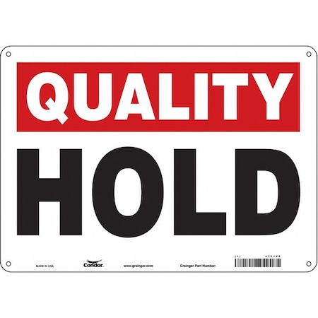 Quality Control, Hold, 14 in W x 10 in H, Horizontal Rectangle, Polyethylene, 475J88