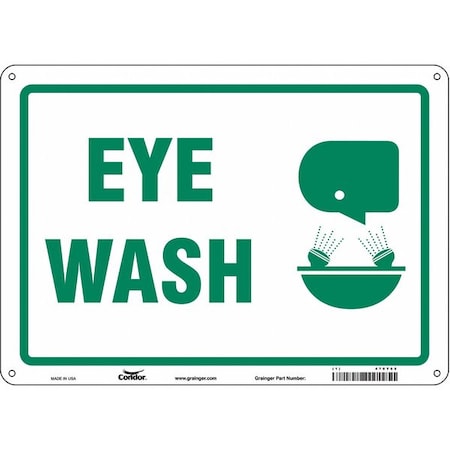 Eye Wash, 14 in W x 10 in H, Horizontal Rectangle, Polyethylene, 470Y65