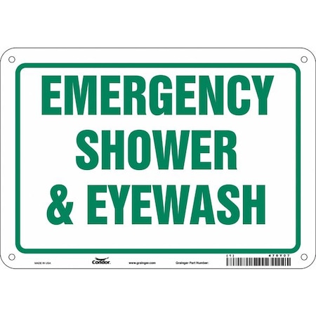 Emergency Shower & Eyewash, 10 in W x 7 in H, Vertical Rectangle, Aluminum, 470Y07