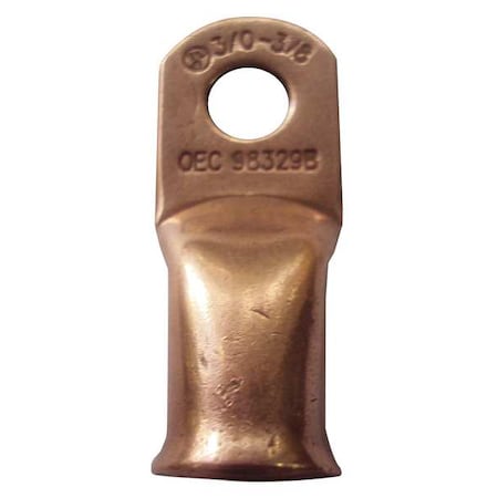 Lug, 4 ga, 5/16 In, Copper, Crimp/Solder, PK2