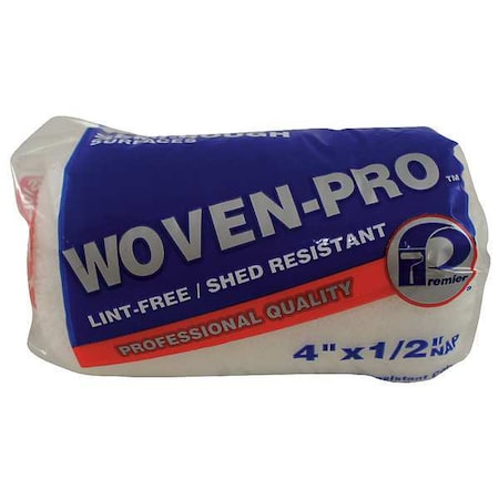4" Paint Roller Cover, 1/2" Nap, Woven Fabric