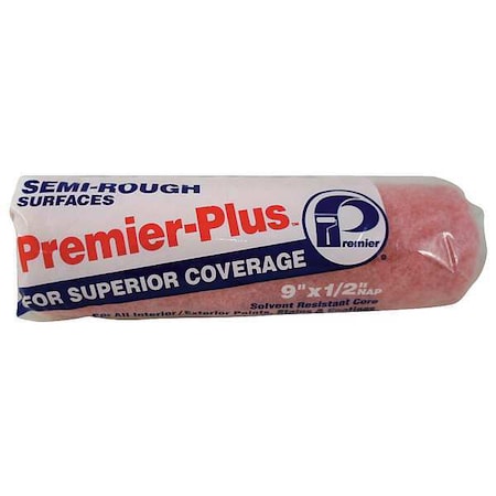 9" Paint Roller Cover, 1/2" Nap, Polyester/Knit