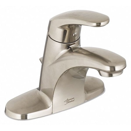 Single Handle 4" Mount, 3 Hole Mid Arc Bathroom Faucet, Brushed Nickel