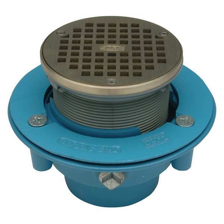 Round Floor Drain, Nickel Bronze, 2", Solvent-Weld