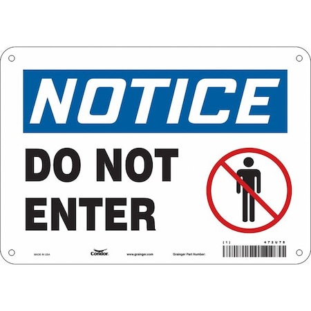 Safety Sign, 7 in Height, 10 in Width, Polyethylene, Vertical Rectangle, English, 472U78