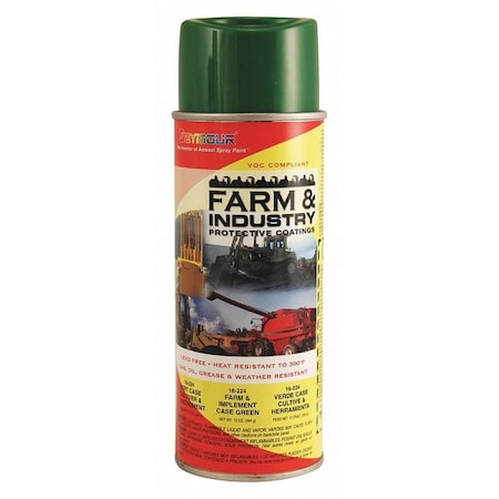 Rust Preventative Spray Paint, Green, High-Gloss, Solvent, 12 oz