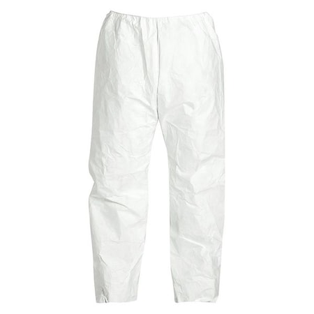 Disposable Pants, Tyvek(R) 400, 1.2 oz/sq yd, Serged, Open Ankle, Light Duty, White, Size XL