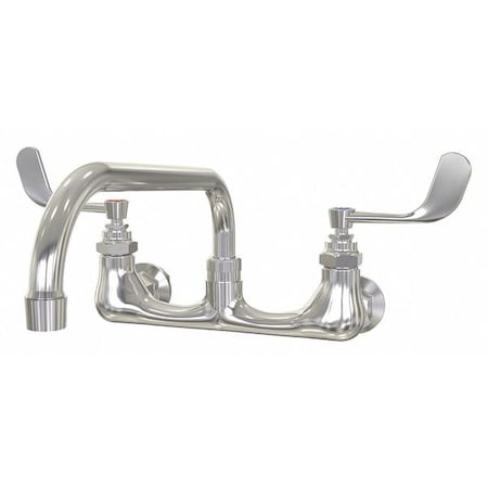 Manual Low Arc Service Sink Faucet, 8" Mount, Chrome 2 Hole