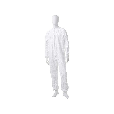 Bound Neck. Dolman Sleeve Design. Zipper Closure. White LG
