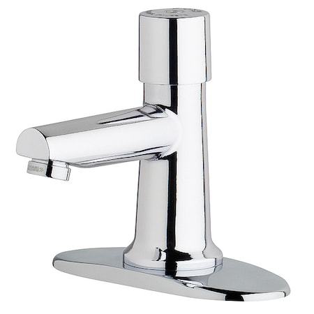 Metering 4" Mount, 3 Hole Straight Spout Bathroom Faucet, Chrome plated