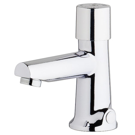Metering Single Hole Mount, 1 Hole Straight Spout Bathroom Faucet, Chrome plated