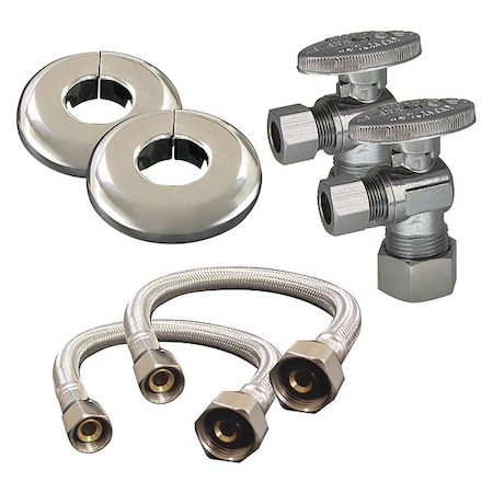 Faucet Supply Line,3/8x1/2,16in.L