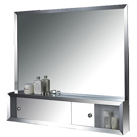 36" x 32" Surface Mounted SS Framed Cosmetic Box with Mirror