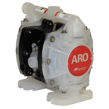 Double Diaphragm Pump, Polypropylene, Air Operated, Santoprene, 1/4 in Fluid Connection Size, NPT
