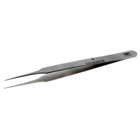Precision Tweezer, Titanium, 4-1/2 In
