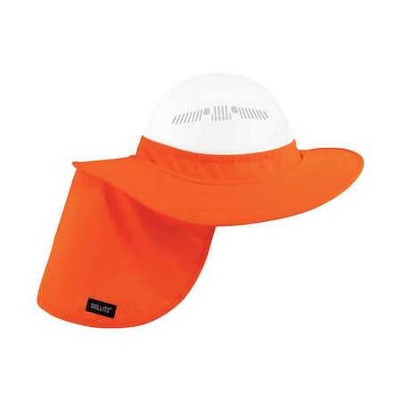 Visor with Neck Shade, For Use With Hard Hats Orange
