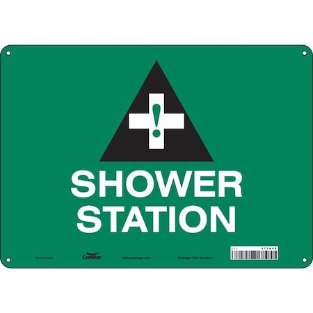 Shower Station, 14 in W x 10 in H, Horizontal Rectangle, Aluminum, 471A48