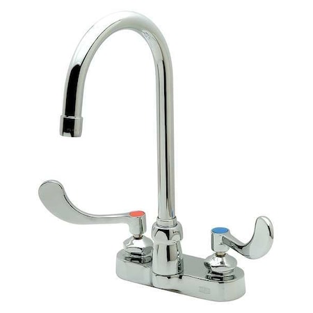 Manual Gooseneck Kitchen/Bathroom Faucet, 4" Mount, Chrome 2 Hole