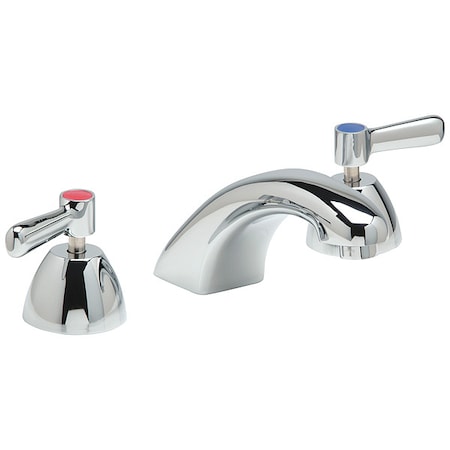 Manual Low Arc Bathroom Faucet, 8" Mount, Chrome 3 Hole