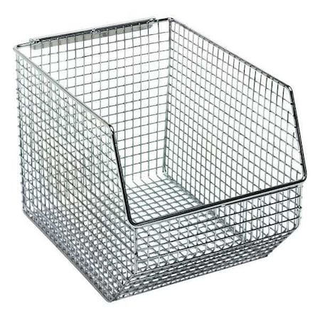 Hang & Stack Storage Bin, Wire, Chrome, 7 in H, 8 in W, 10 1/2 in L