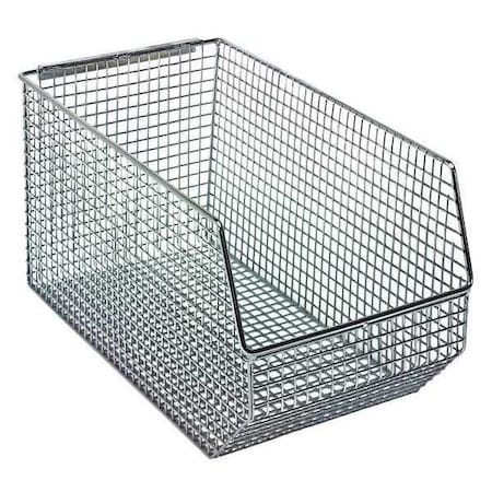 Hang & Stack Storage Bin, Wire, Chrome, 7 in H, 8 in W, 14 1/2 in L