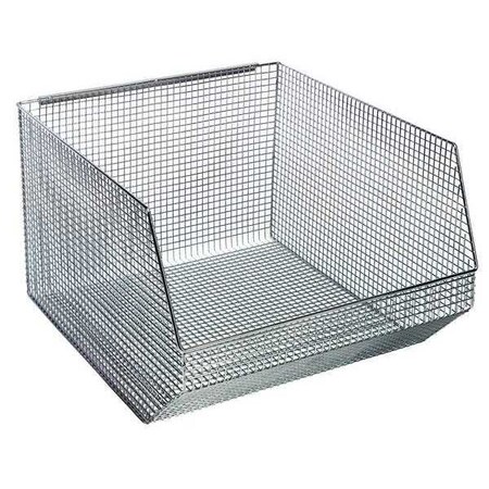 Hang & Stack Storage Bin, Wire, Chrome, 11 1/4 in H, 17 in W, 18 1/2 in L